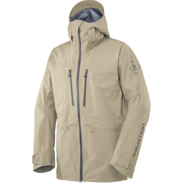 Beige Salomon S/Lab Qst GTX Pro 3l Shell Men's Ski Jackets | IE RX6813